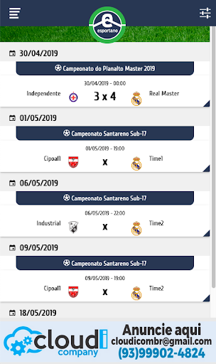 Android application Esportano screenshort