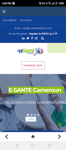 Android application E-Santé Cameroun screenshort