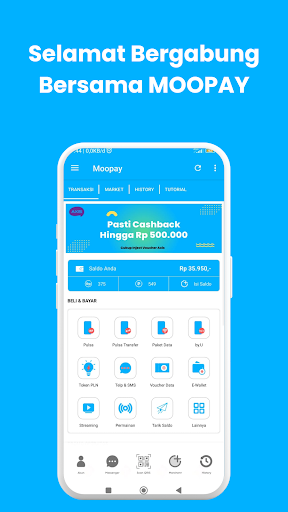 Android application Moopay - Isi Pulsa Kuota Game screenshort