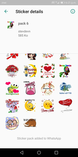 Buongiorno Adesivi e Adesivi Buona Notte 2021