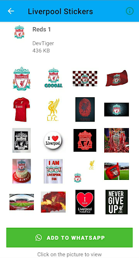 Android application Liverpool Stickers screenshort