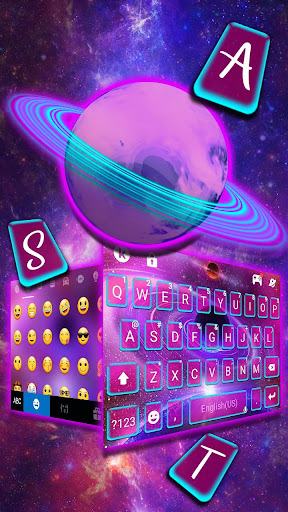 Neon Space Planet Keyboard The Screen 2