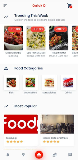 Quick D - Food Delivery App Screen 3