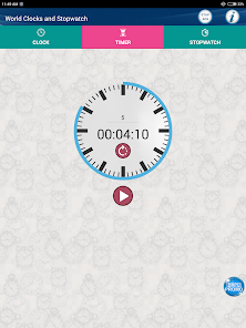 Captura de Pantalla 14 World Clocks with Timer & Stop android