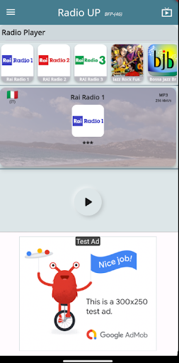 Android application Radio Up screenshort