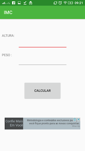 Android application IMC screenshort