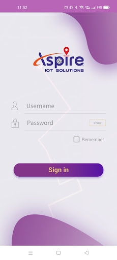 Android application ASPIRE IOT SOLUTIONS screenshort