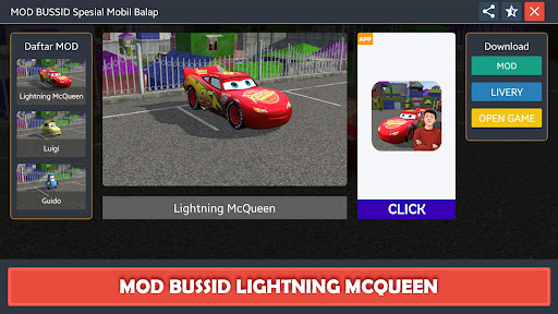 Android application MOD BUSSID Spesial Mobil Balap screenshort