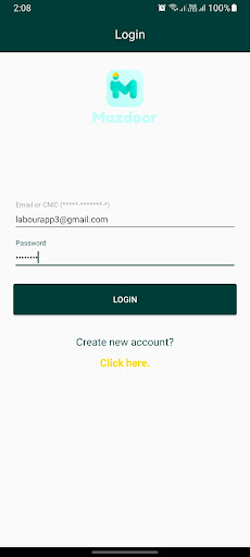 Android application Mazdoor App screenshort