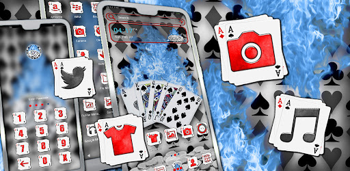 Flaming Play Cards Theme Android App