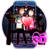 3D Valentine Couple Night Theme icon