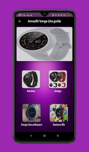Android application Amazfit Verge Lite guide screenshort