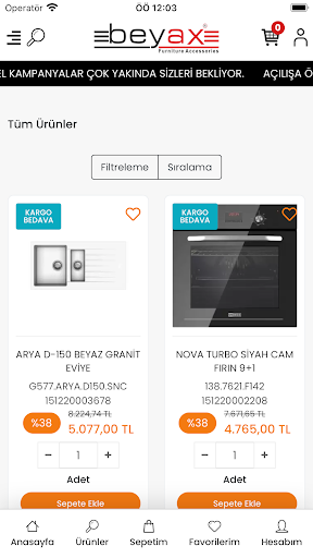Beyax Yapı Market Screen 2