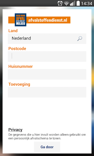 Android application Afvalstoffendienst screenshort
