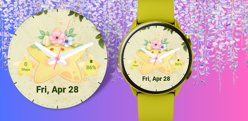 Android application spring summer watch face screenshort