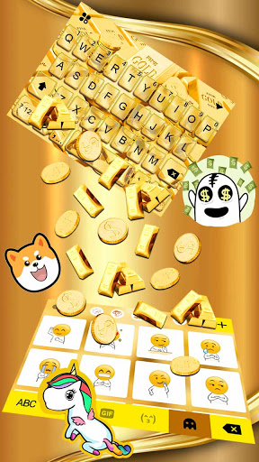 Gold Live Keyboard Background Screen 3