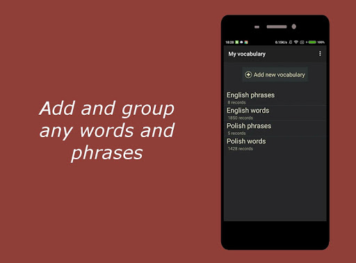My Vocabulary (Store And Learn Screen 2