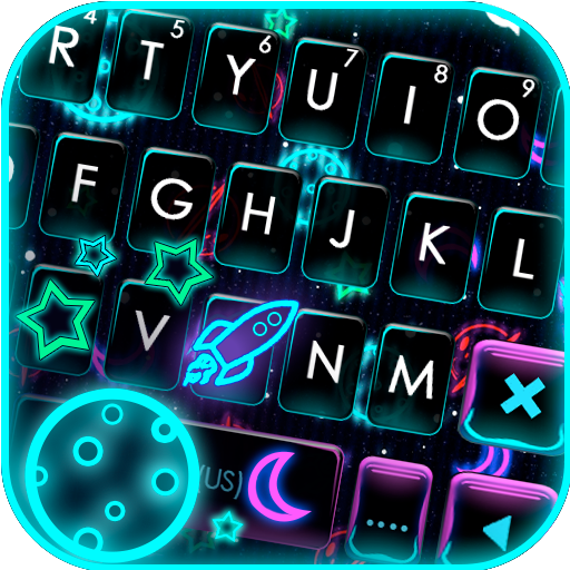 Neon Universe Doodle Keyboard logo