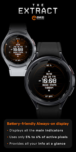 The EXTRACT digital watch face Screen 3
