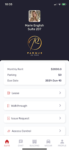 Mondofi SmartBldg Resident App Screen 2