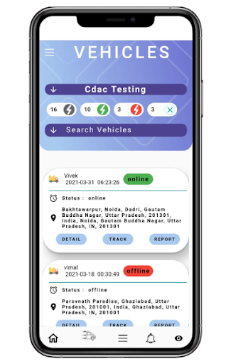Android application PentaTrack screenshort