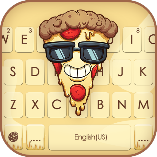 Cool Funny Pizza Keyboard Back logo