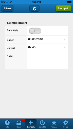 Android application BeachWorktimePRO screenshort