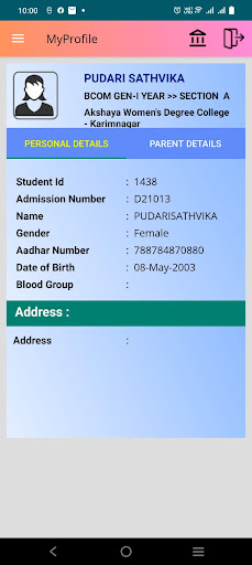 Akshaya Parent Screen 3