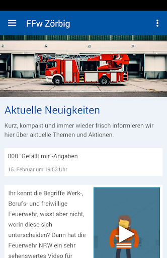 Android application Freiwillige Feuerwehr Zörbig screenshort