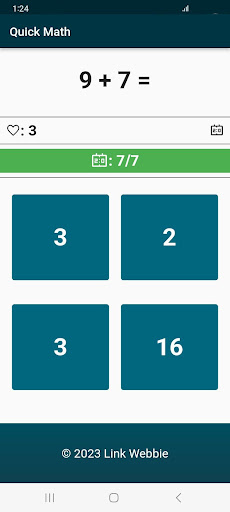Android application Quick Math (BETA) screenshort