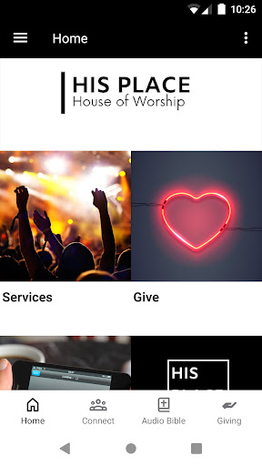 Android application His Place screenshort