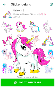 Unicorn stickers for WhatsApp