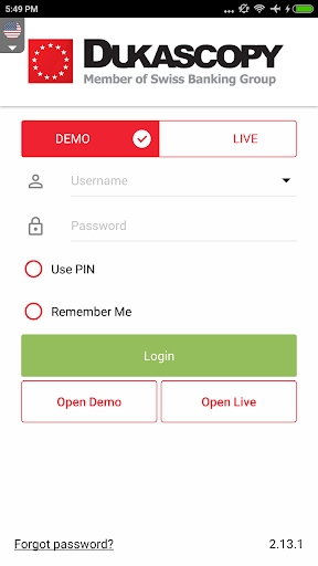 Android application JForex EU screenshort