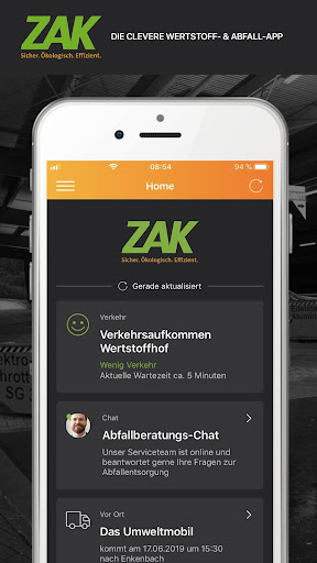 Android application ZAK - Zentrale Abfallwirtschaf screenshort