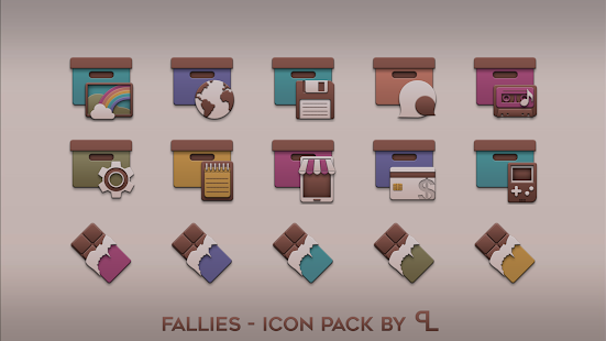 חבילת סמלים של Fallies - צילום מסך של שוקולד