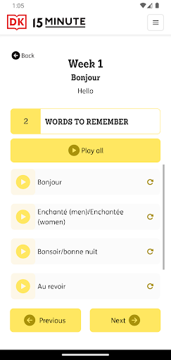 Screenshot of DK 15 Minute Language Course