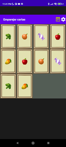 Android application Matching cards screenshort