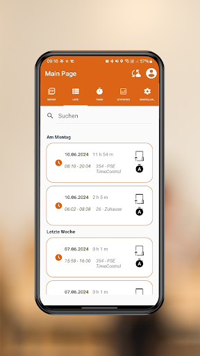 Android application TimeControl screenshort