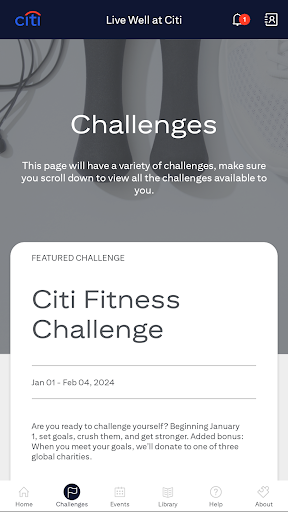 Screenshot of Live Well at Citi