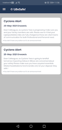 UBeSafe! Screen 2
