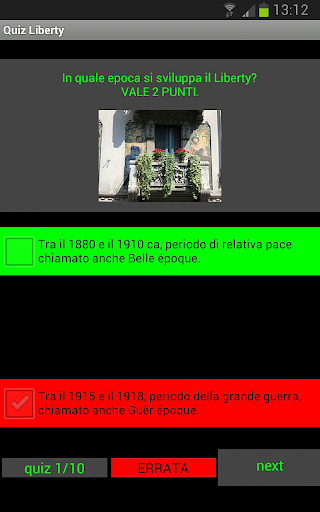 Android application Liberty Quiz Arte screenshort