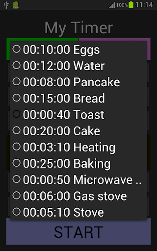 Android application My Timer screenshort