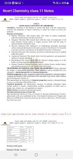 Ncert Chemistry Class 11 Notes