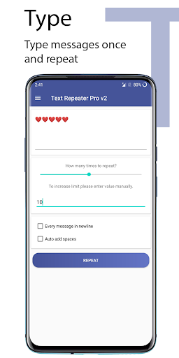 Text Repeater Screen 2