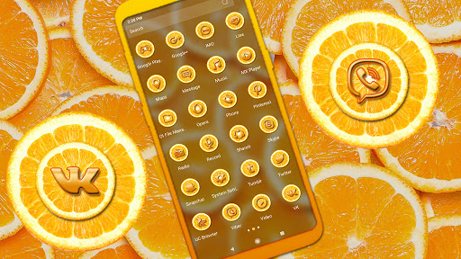 Orange Slice Theme Launcher Screen 2