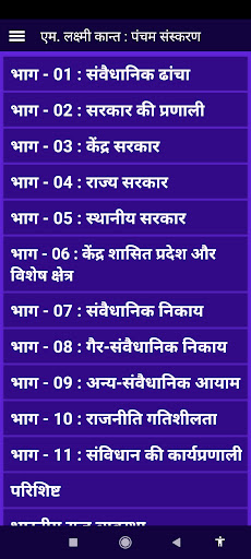 Android application laxmikant Polity hindi ofline screenshort