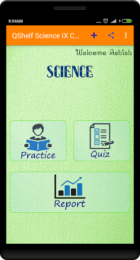 Android application Science IX CBSE QShelf screenshort