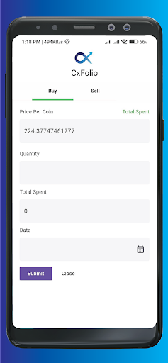 Android application cxfolio screenshort
