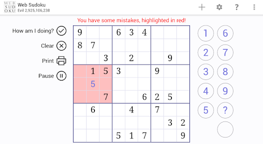 Web Sudoku for iPad and Android