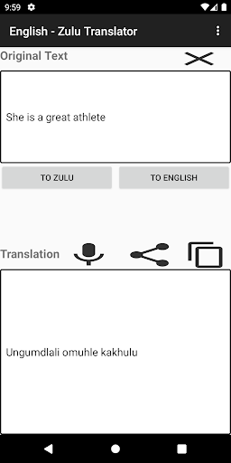 English - Zulu Translator Screen 3
